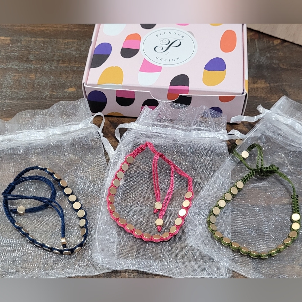 Set of 3 Pull-Cord Adjustable Plunder Bracelets